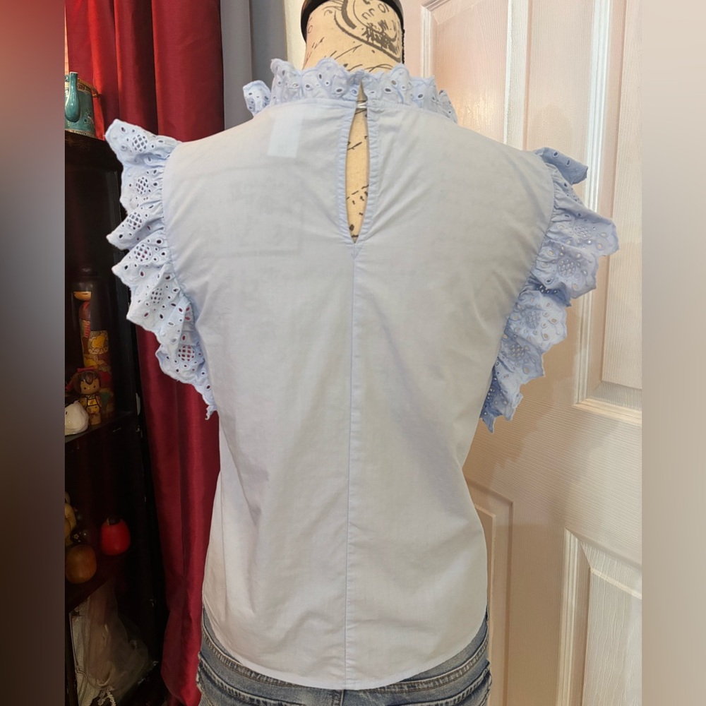 H&M Eyelet/Embroidered Ruffled Sleeve Blouse - Picture 6 of 11